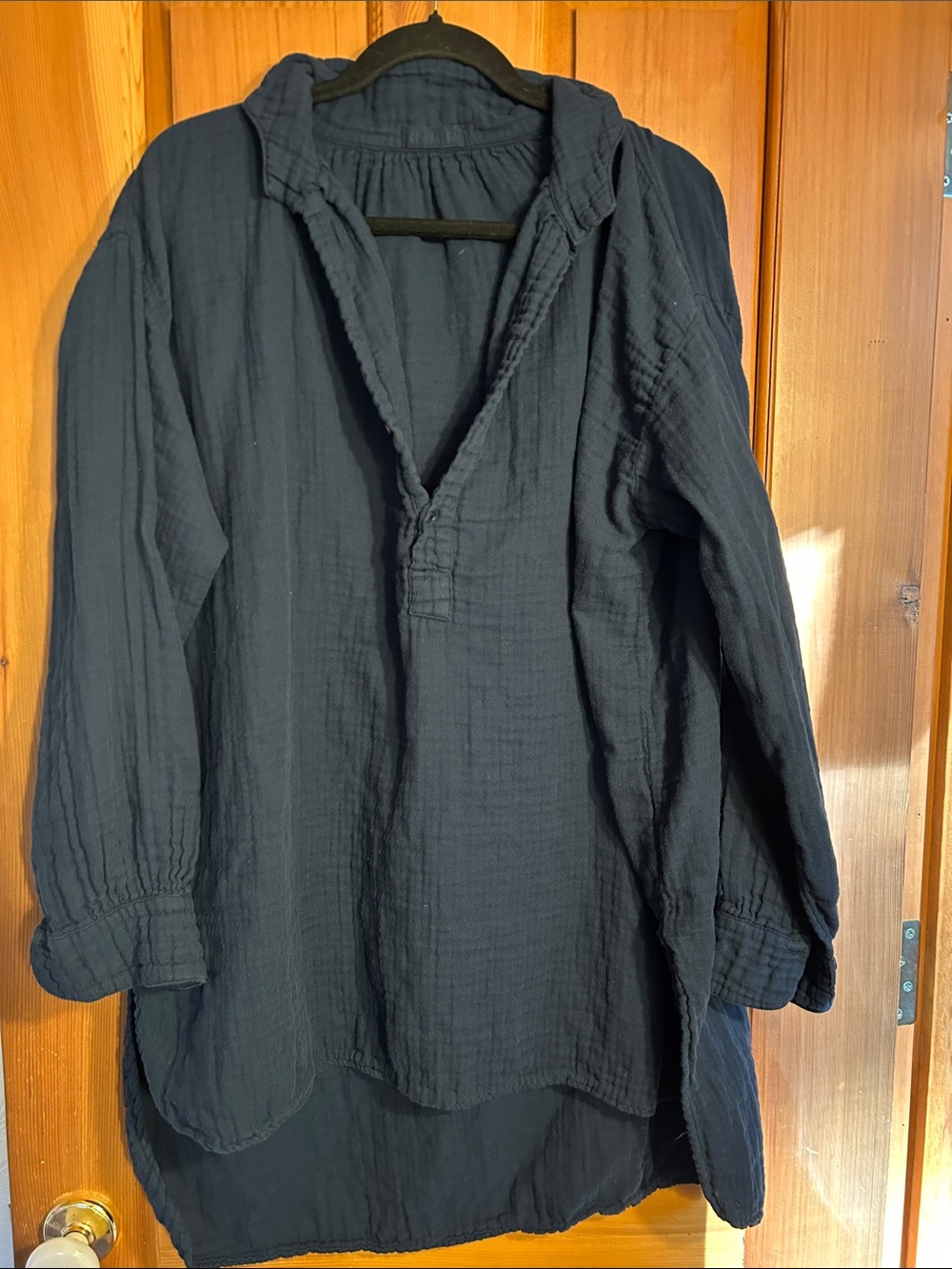 CP Shades Navy Cotton Double Gauze Tunic
